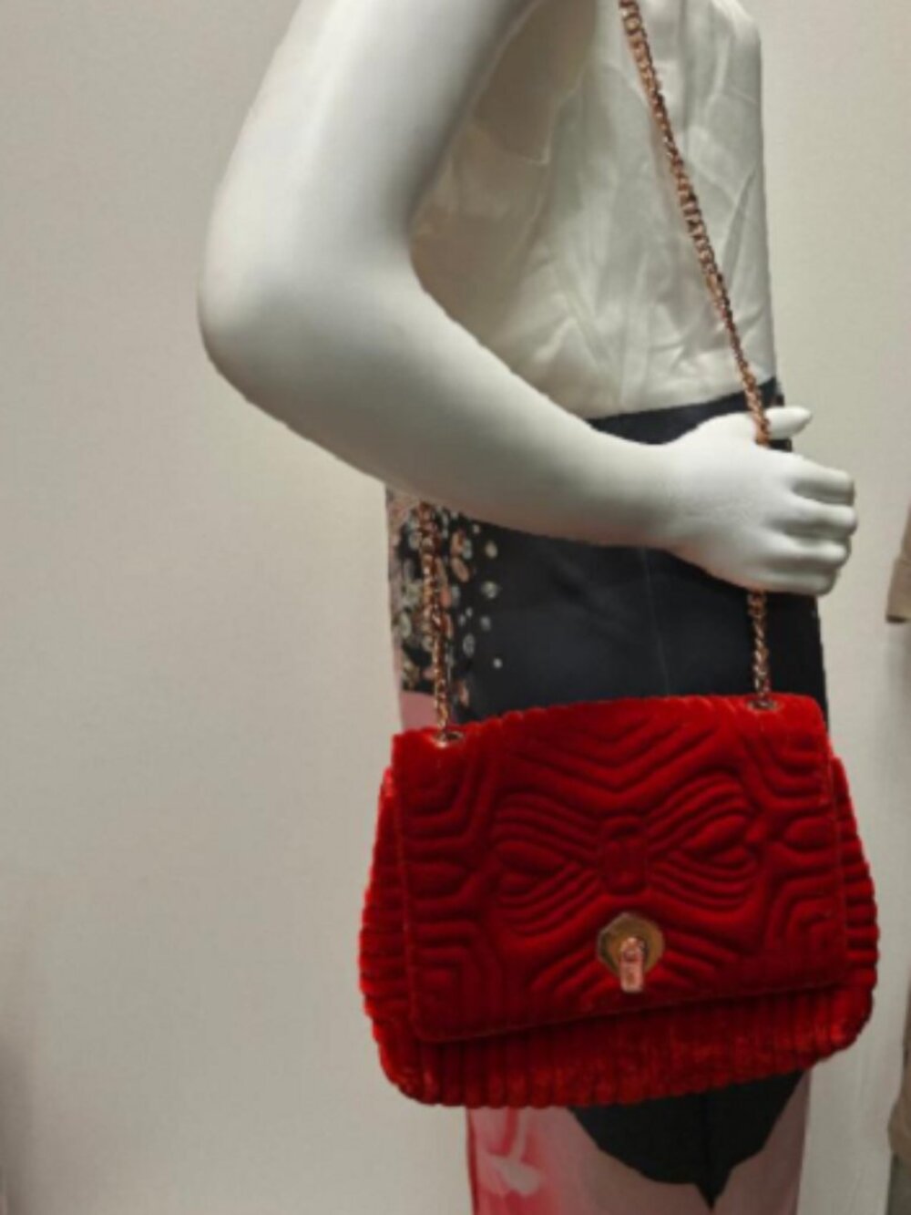 Rachila, Quilted Velvet Cross Body Bag by Ted Baker